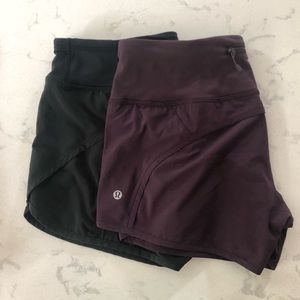 Lululemon speed short bundle- black and purple